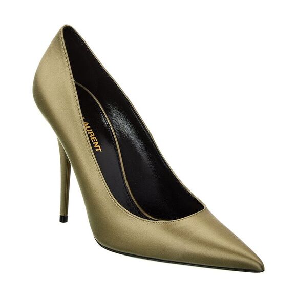 Saint Laurent Instinct 110 Satin Pump, Green - Picture 1 of 5